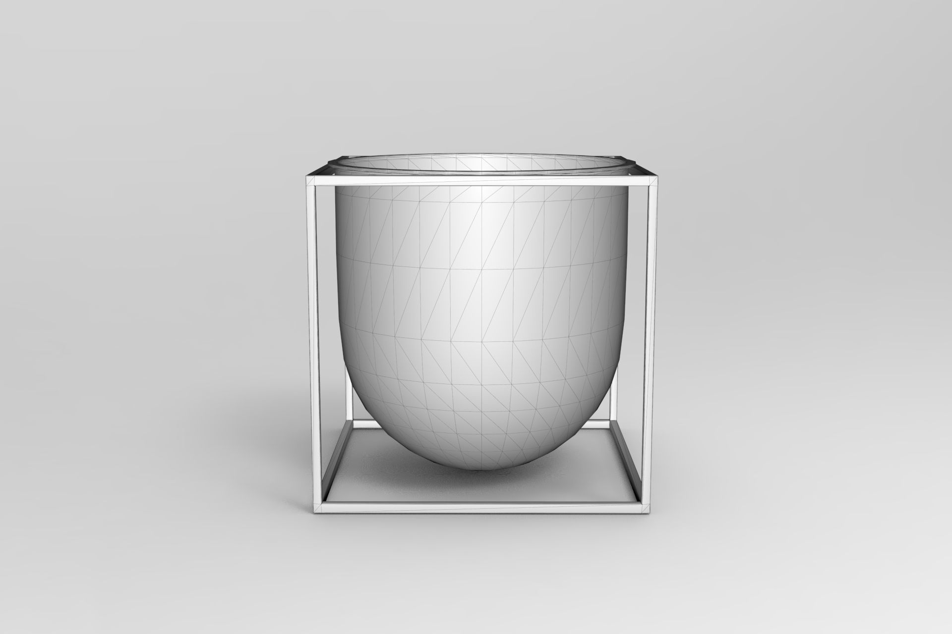 Kubus Flowerpot Low-poly 3D model_6