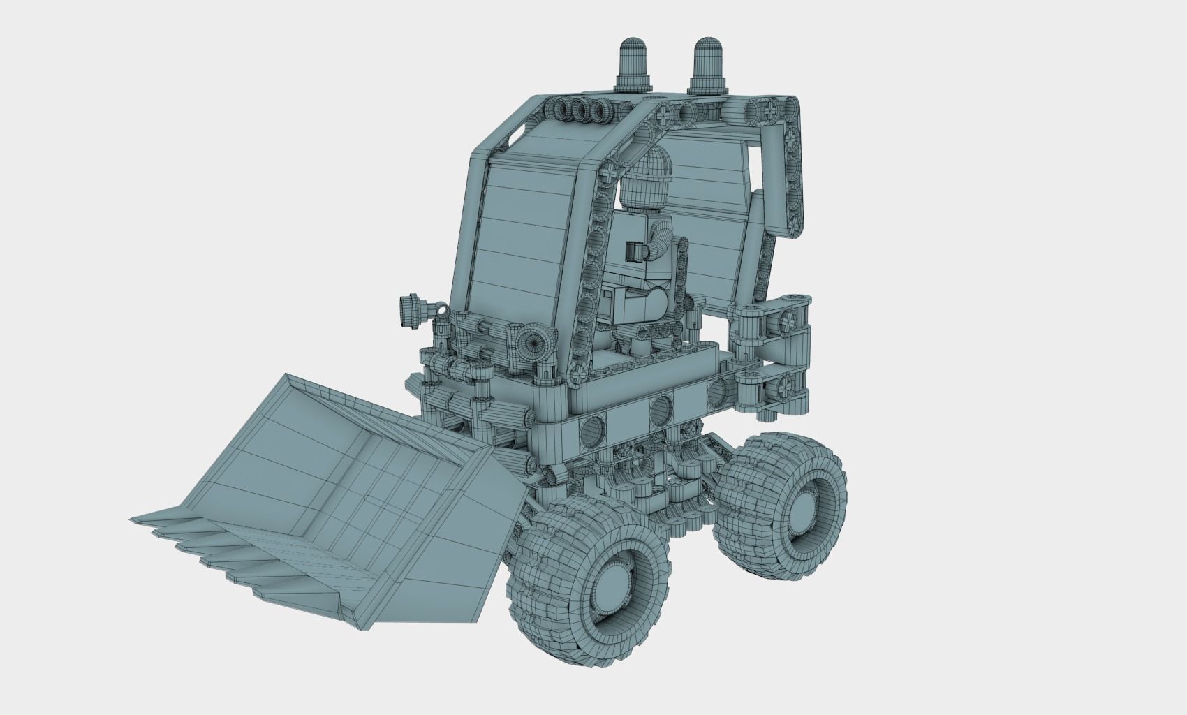 Lego Construction Worker Figures with dozer and bonus 3D model_34