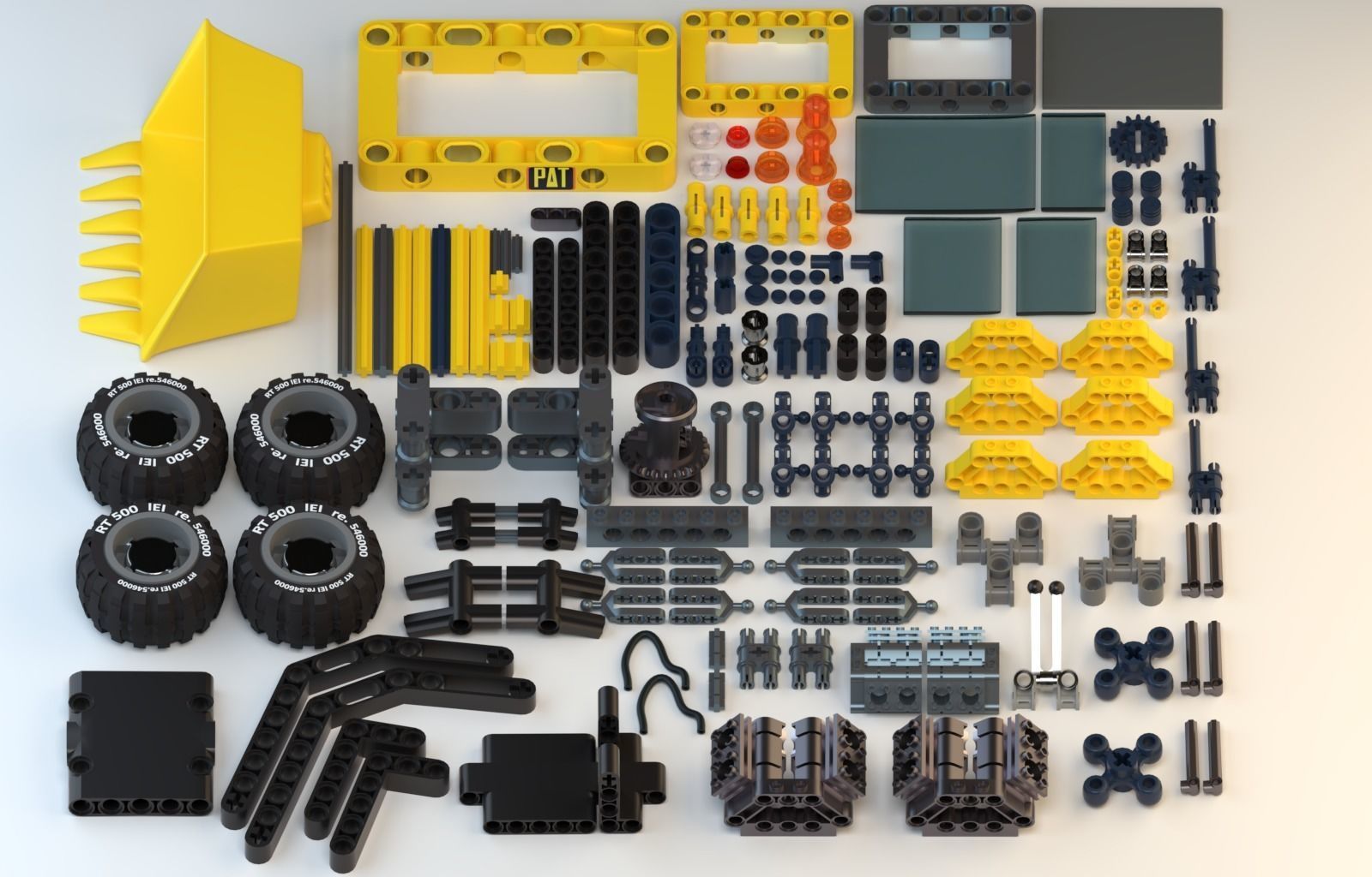 Lego Construction Worker Figures with dozer and bonus 3D model_32