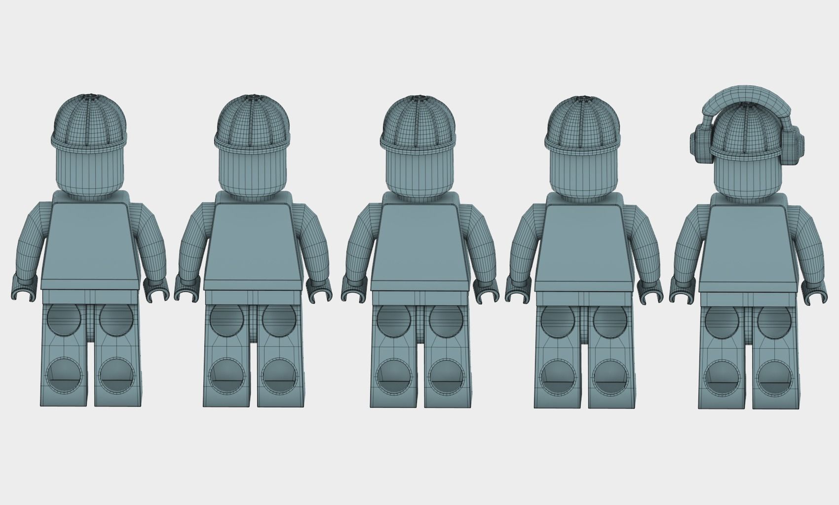 Lego Construction Worker Figures with dozer and bonus 3D model_45