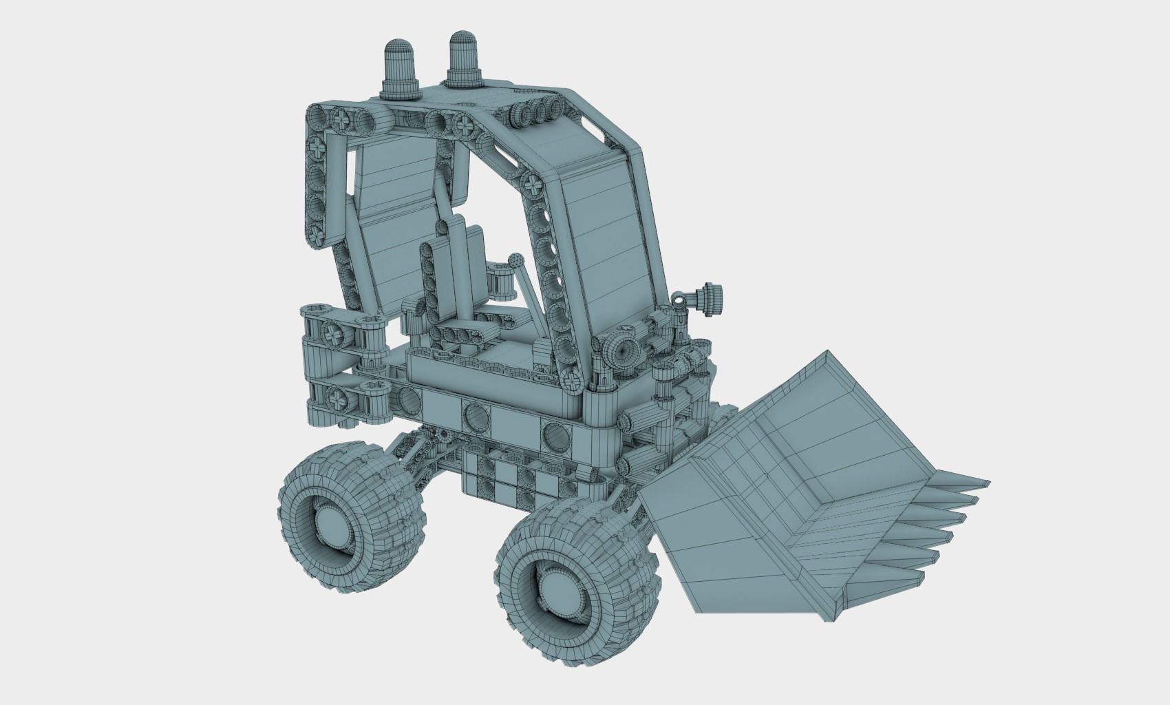 Lego Construction Worker Figures with dozer and bonus 3D model_35