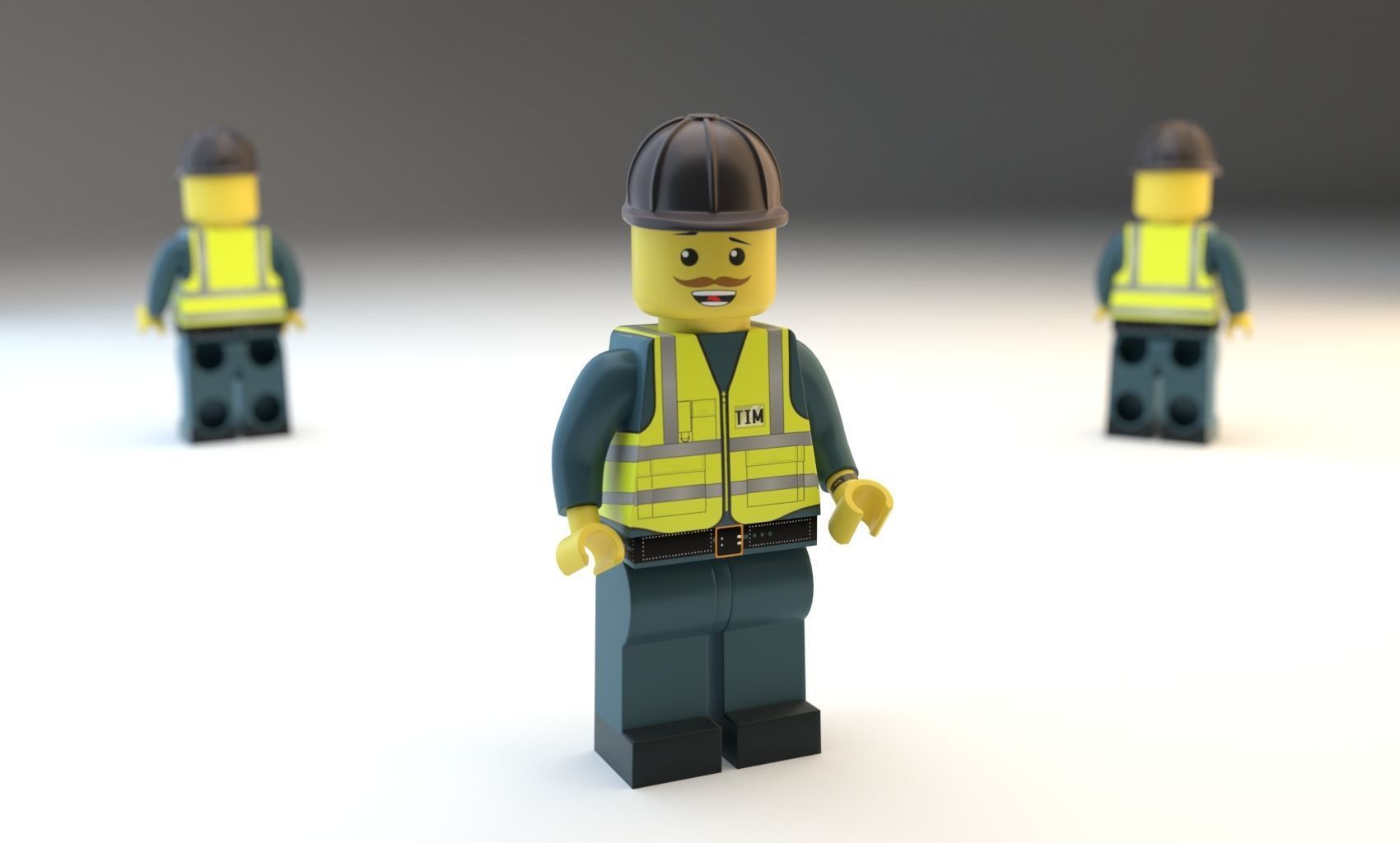 Lego Construction Worker Figures with dozer and bonus 3D model_19