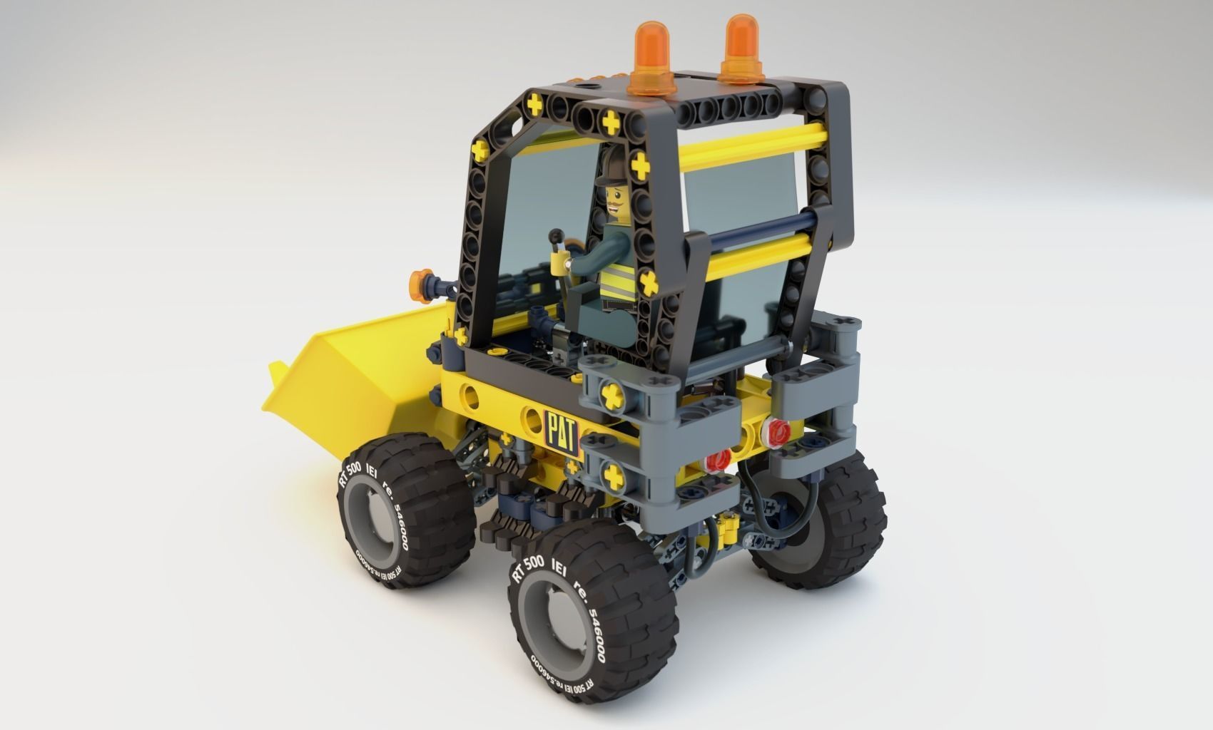Lego Construction Worker Figures with dozer and bonus 3D model_25