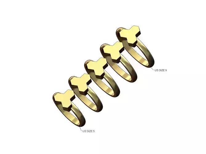 Triangular motif simple band US sizes 5to9