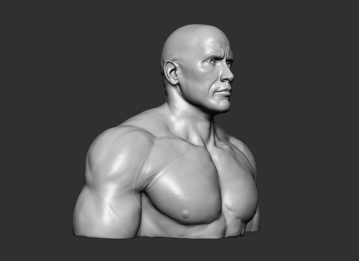 The Rock Portrait Sculpture 3D print model_10