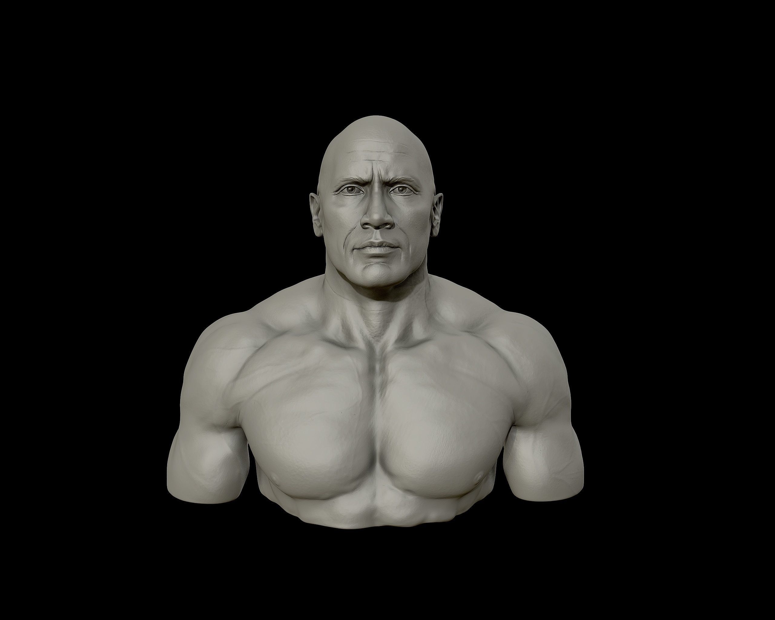 The Rock Portrait Sculpture 3D print model_15