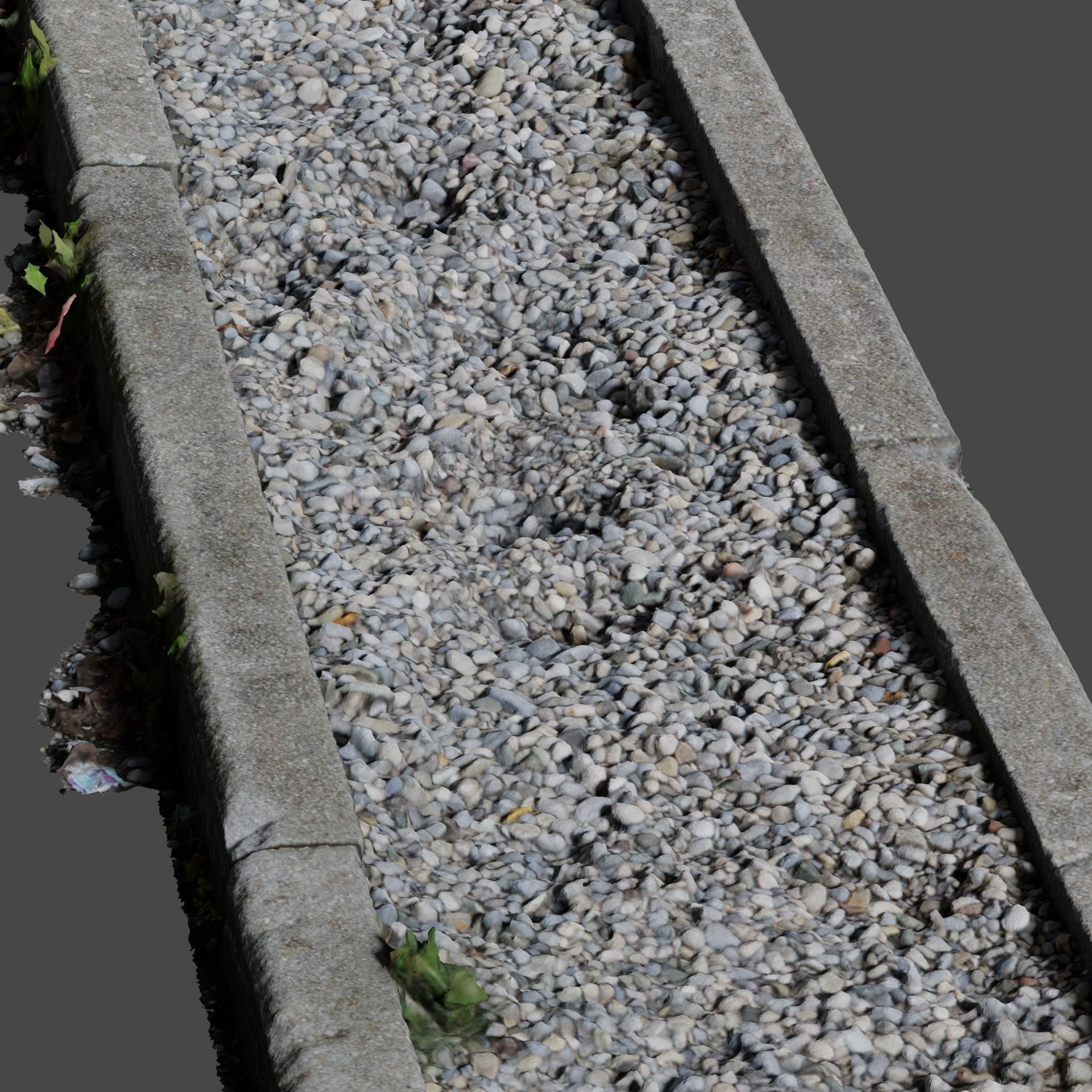 Planter long piece of metal Low-poly 3D model_12