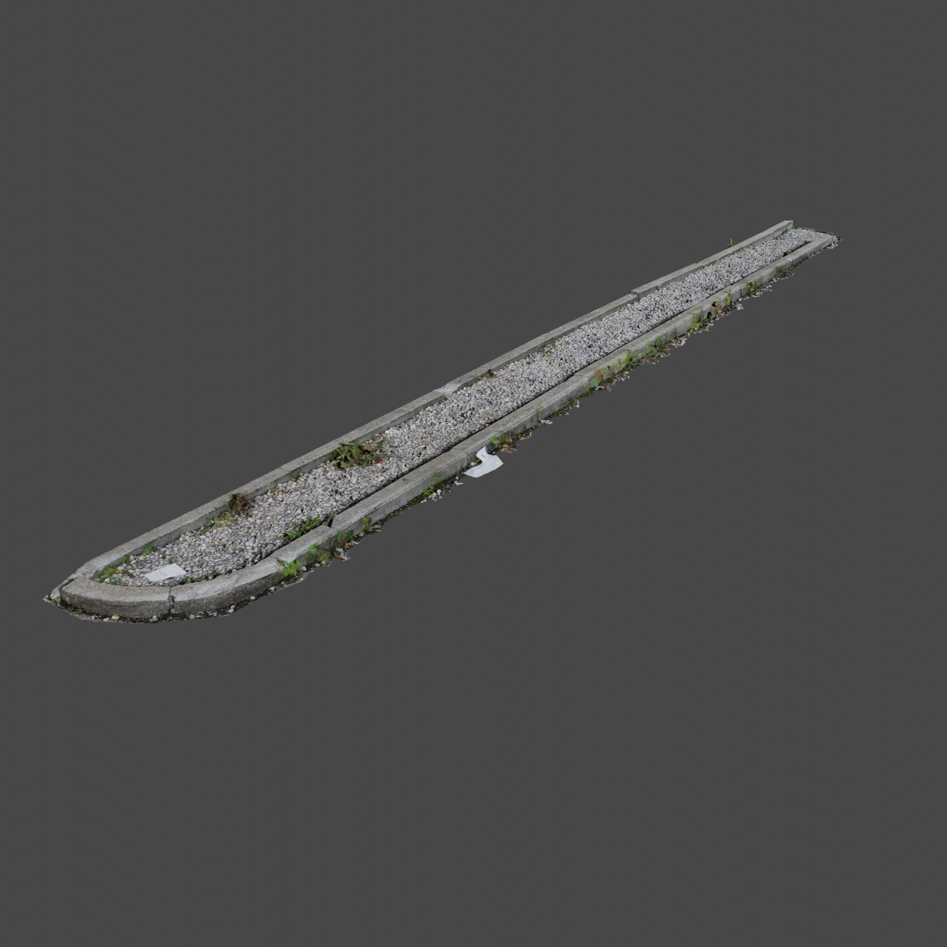 Planter long piece of metal Low-poly 3D model_6