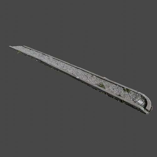 Planter long piece of metal Low-poly 3D model