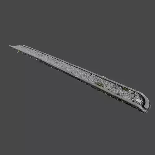 Planter long piece of metal Low-poly 3D model