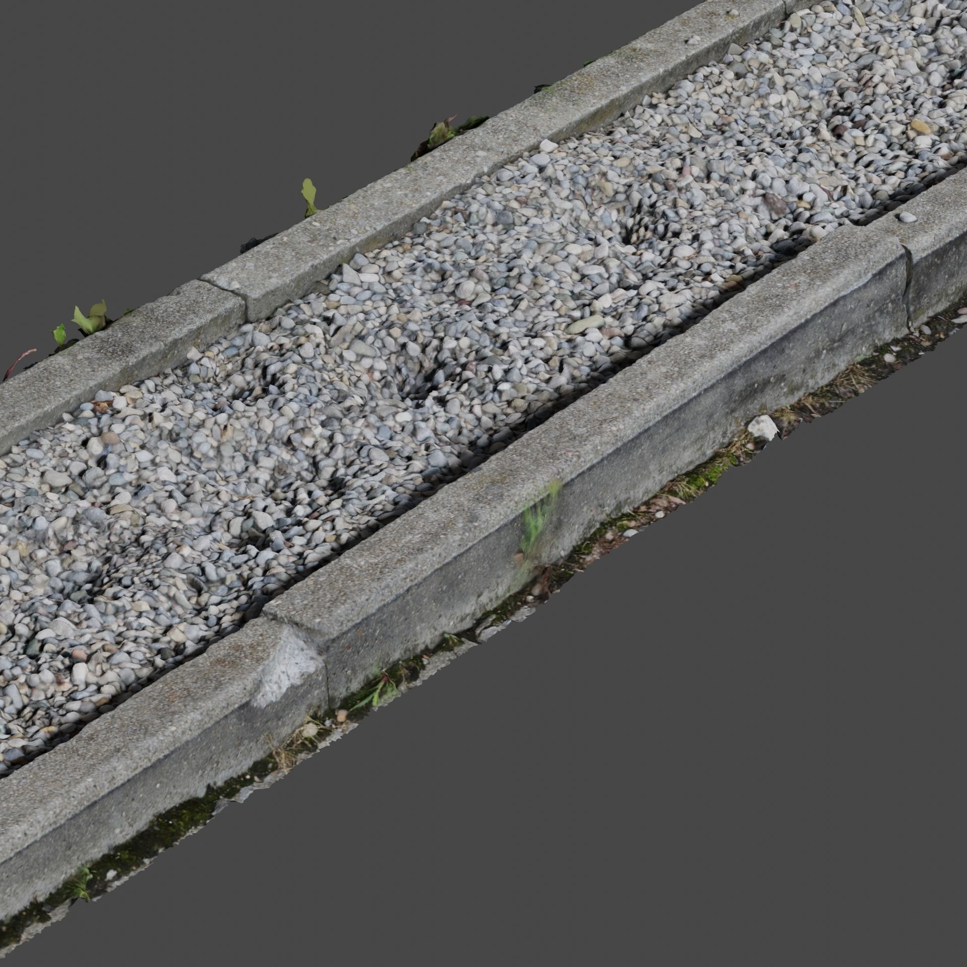 Planter long piece of metal Low-poly 3D model_11