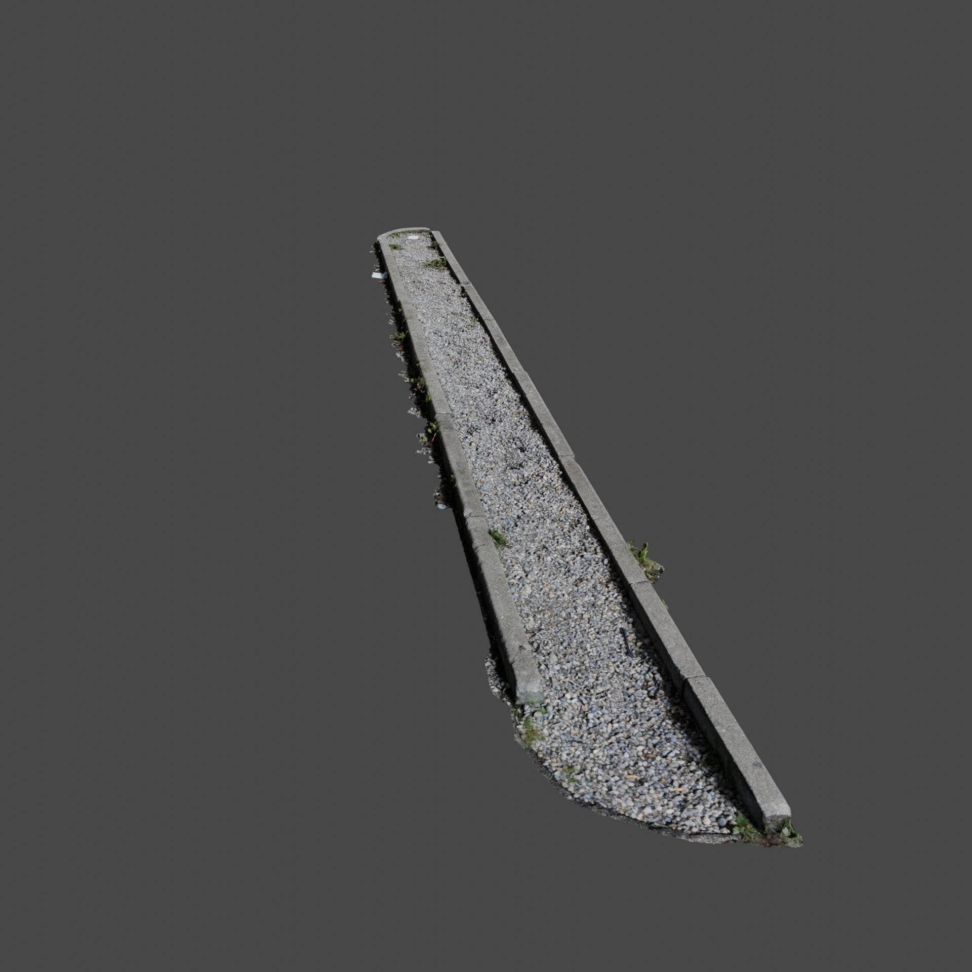 Planter long piece of metal Low-poly 3D model_3