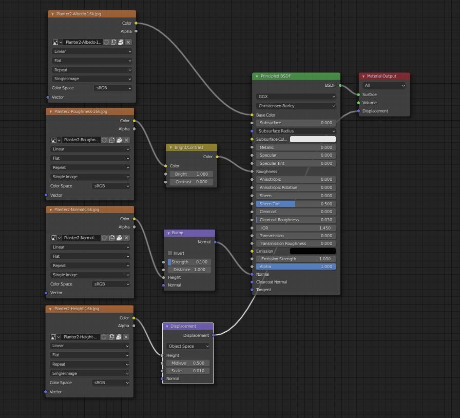 Planter long piece of metal Low-poly 3D model_20