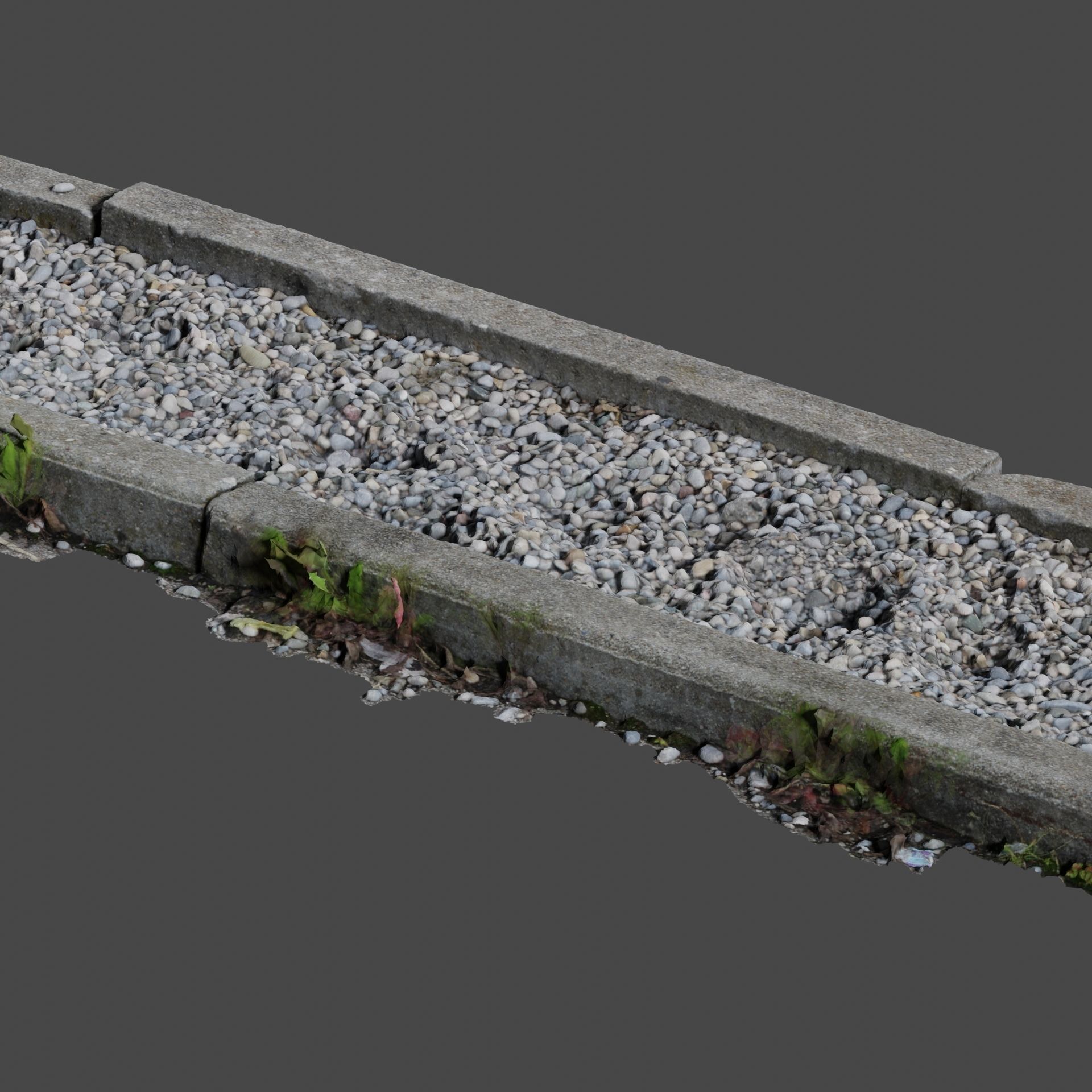 Planter long piece of metal Low-poly 3D model_13