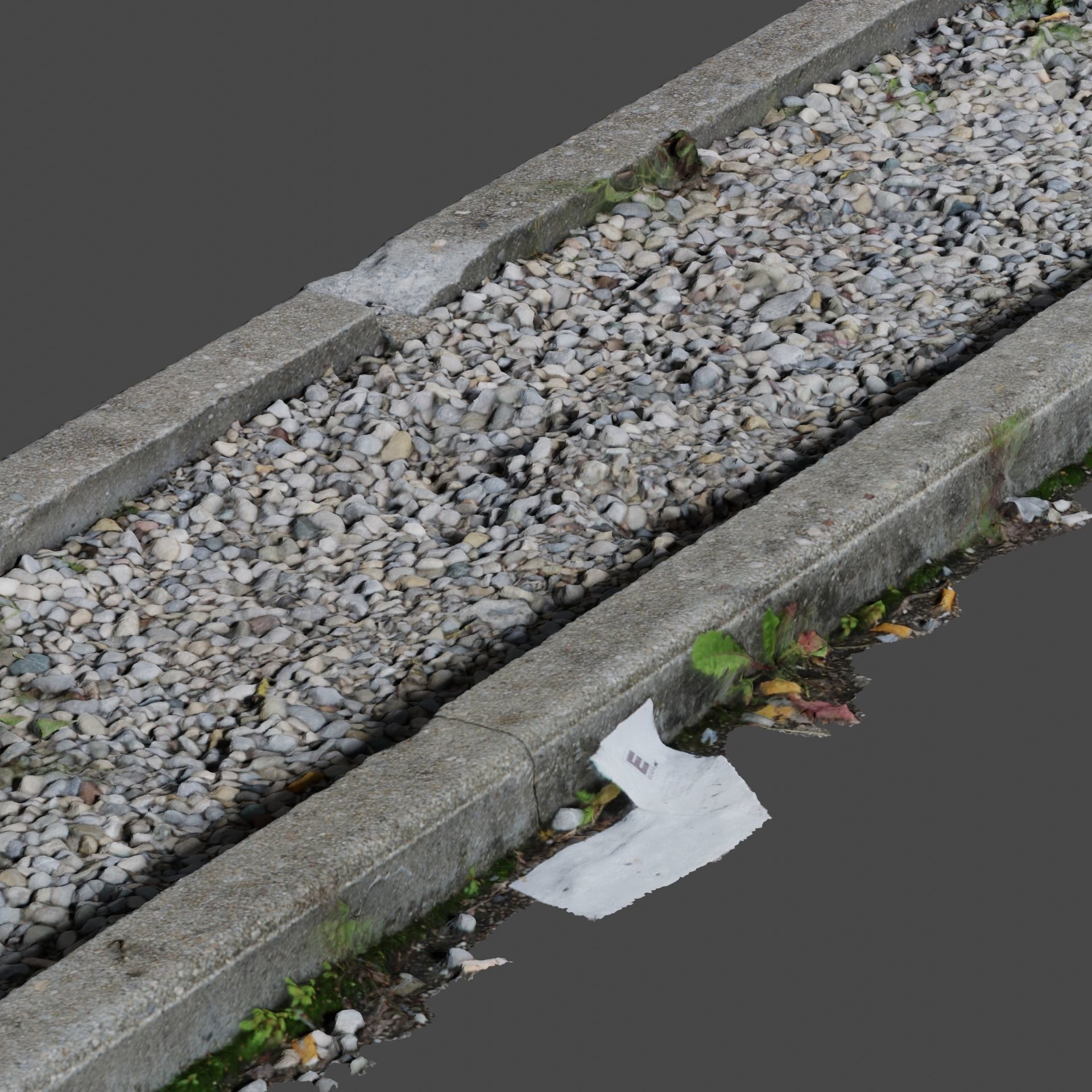 Planter long piece of metal Low-poly 3D model_15