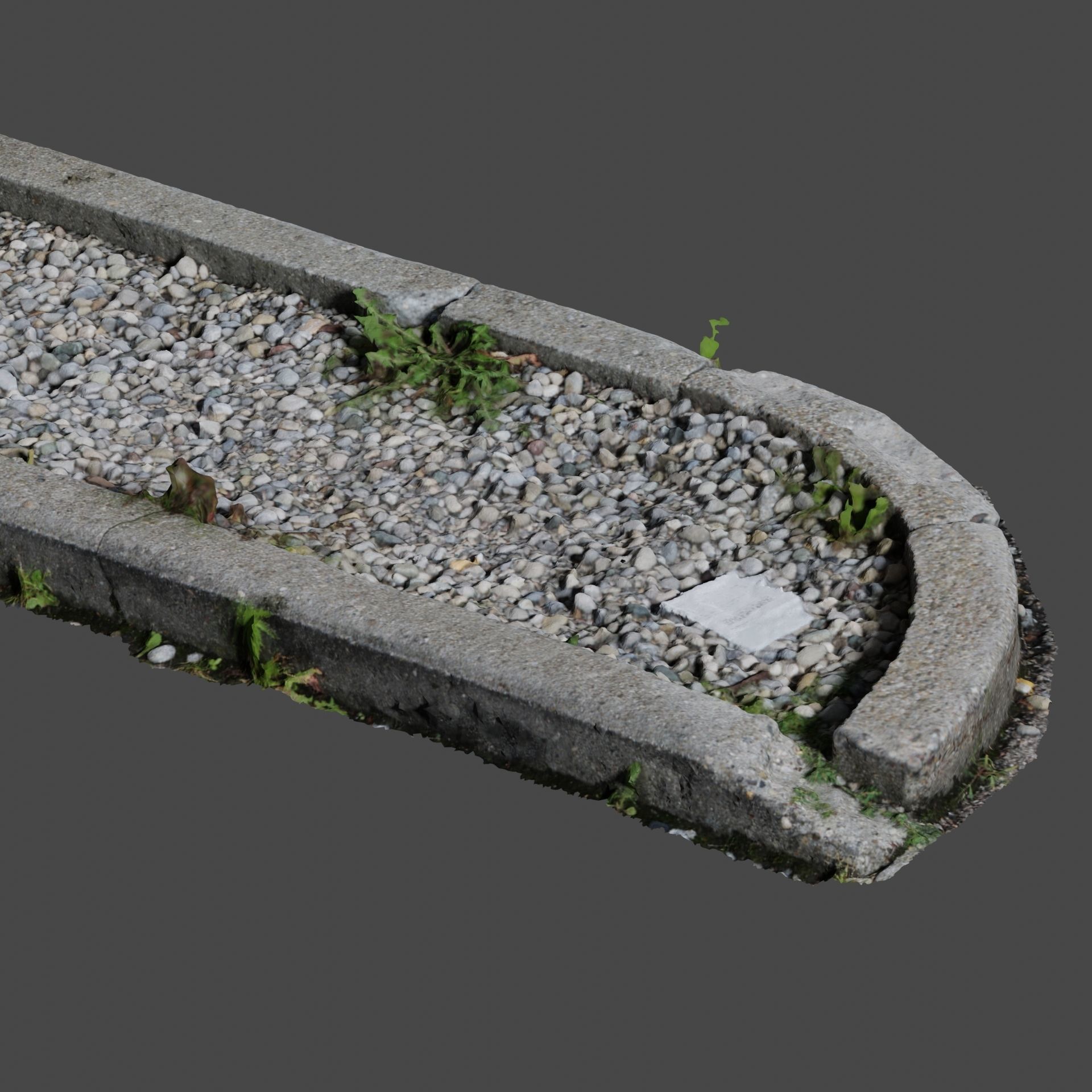 Planter long piece of metal Low-poly 3D model_18