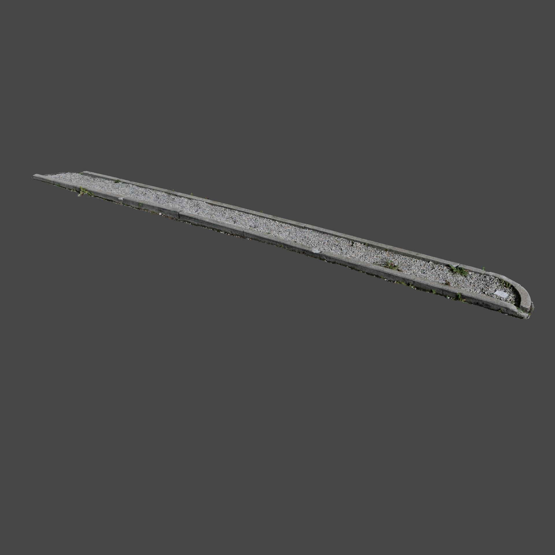 Planter long piece of metal Low-poly 3D model_8