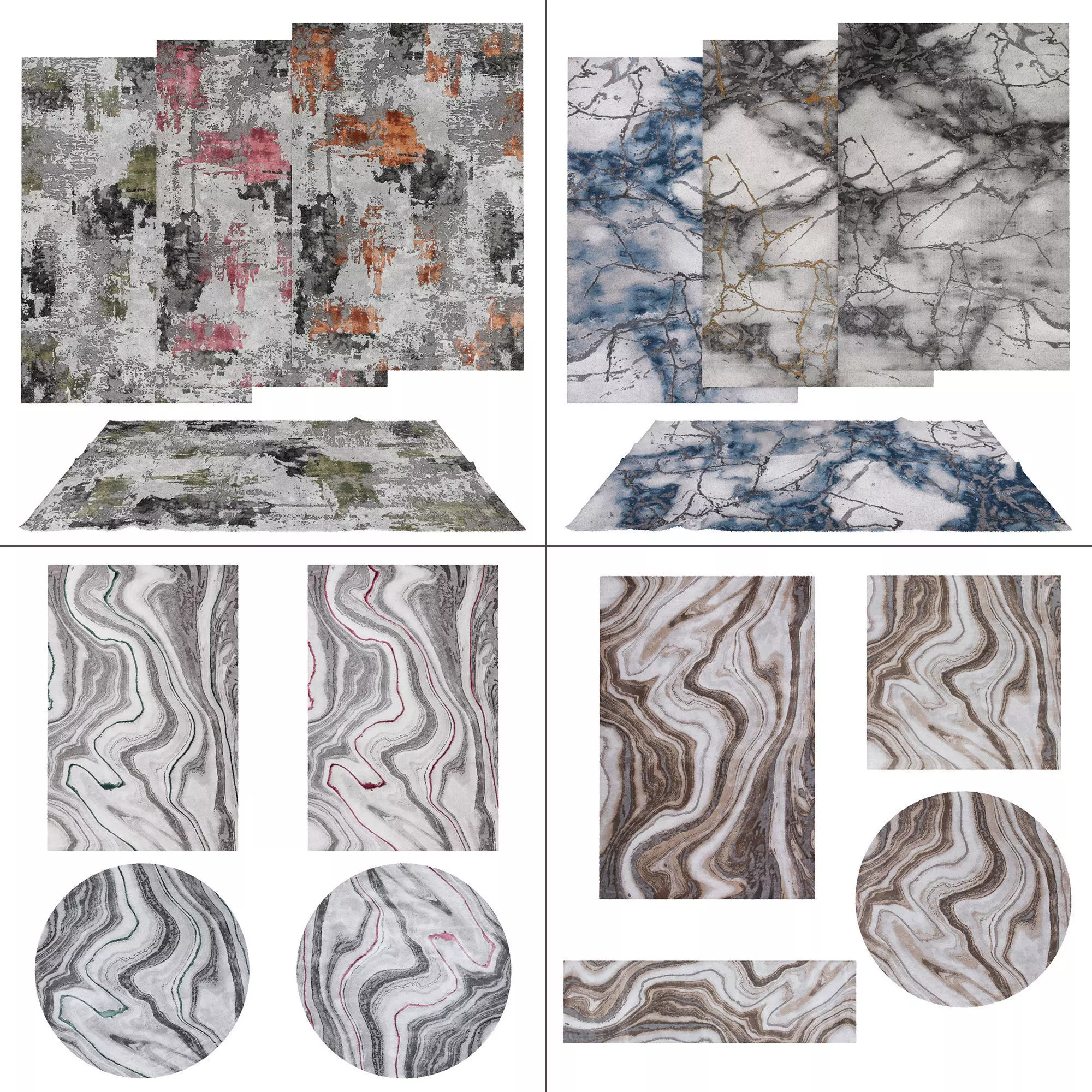4 in 1 Rug Collection No 1 Low-poly 3D model