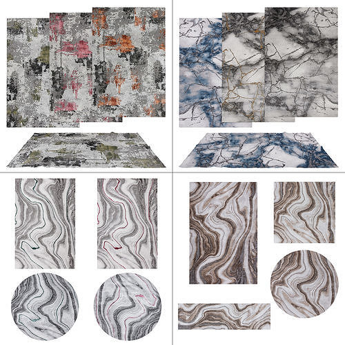 4 in 1 Rug Collection No 1 Low-poly 3D model