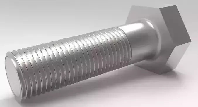 Real Threaded Metric Hexagon Headed Bolts - M10 x 35mm 3D print model