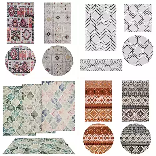 4 in 1 Rug Collection No 2 Low-poly 3D model