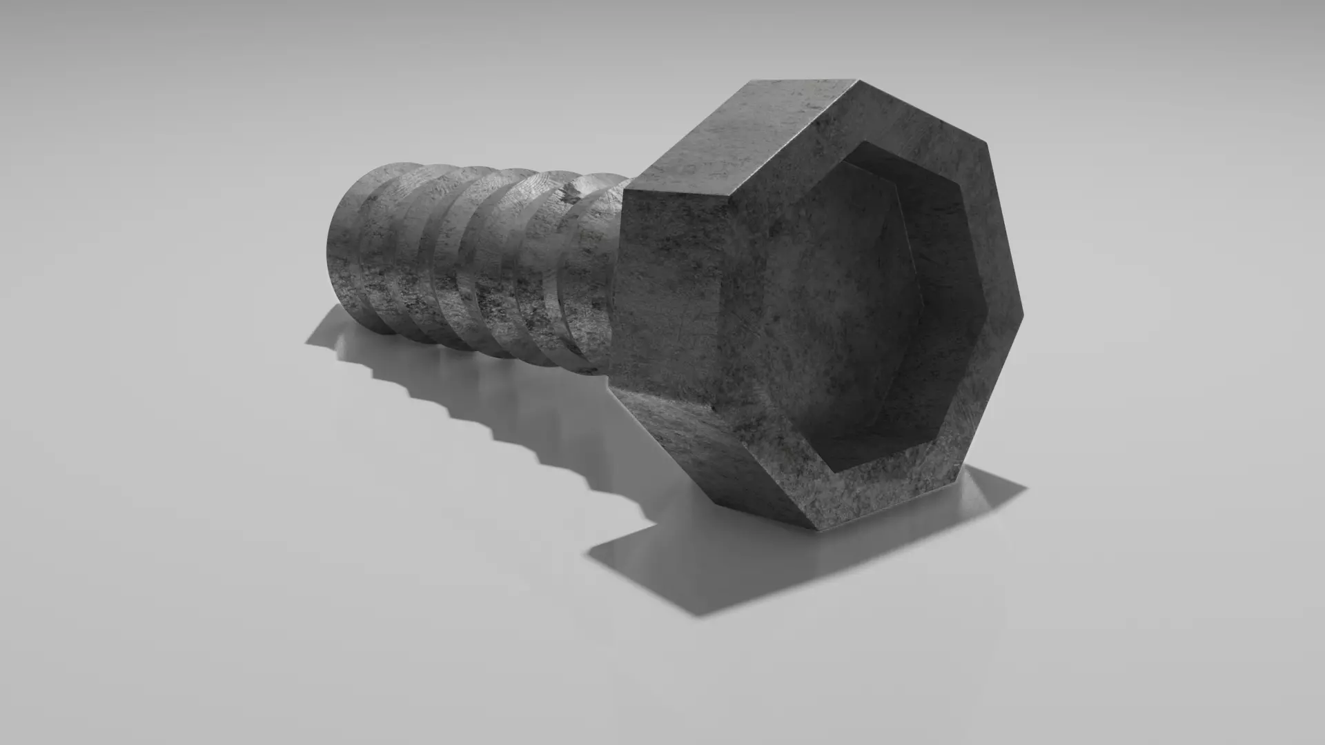 High-poly Bolt screw Free 3D model