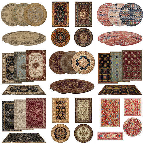 9 in 1 Rug Collection No 3 Low-poly 3D model