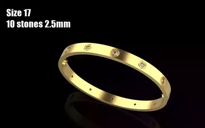 oval women bracelet with gems size  17