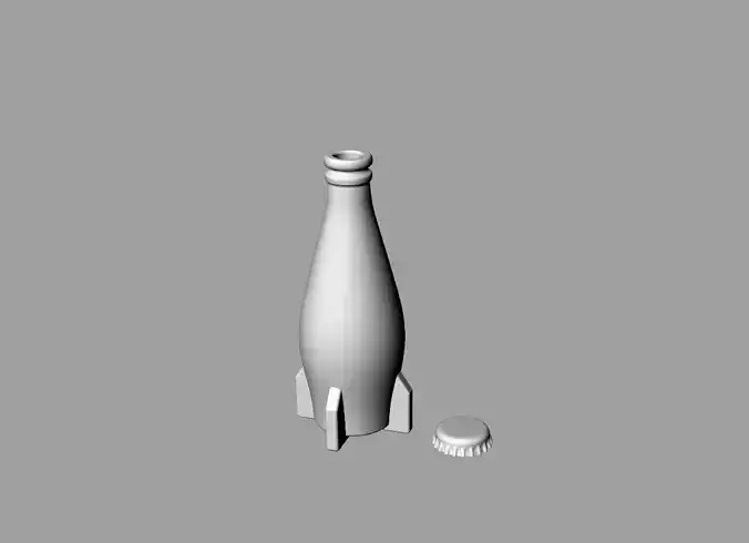 Fallout Nuka Cola Bottle and Cap Miniature Prop Replica 3D print model