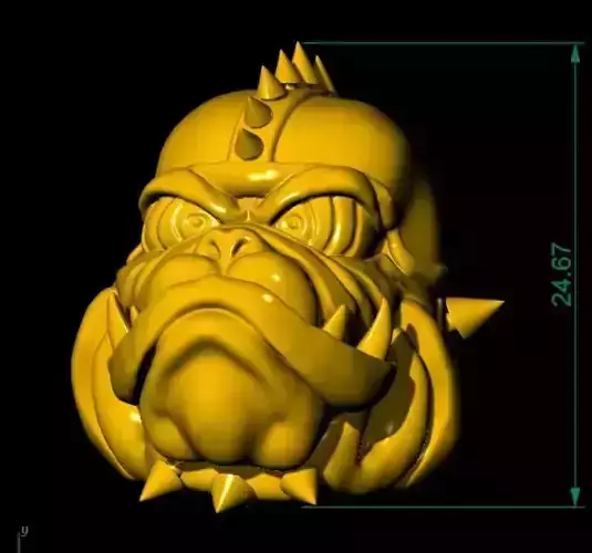 Bulldog head with spikes