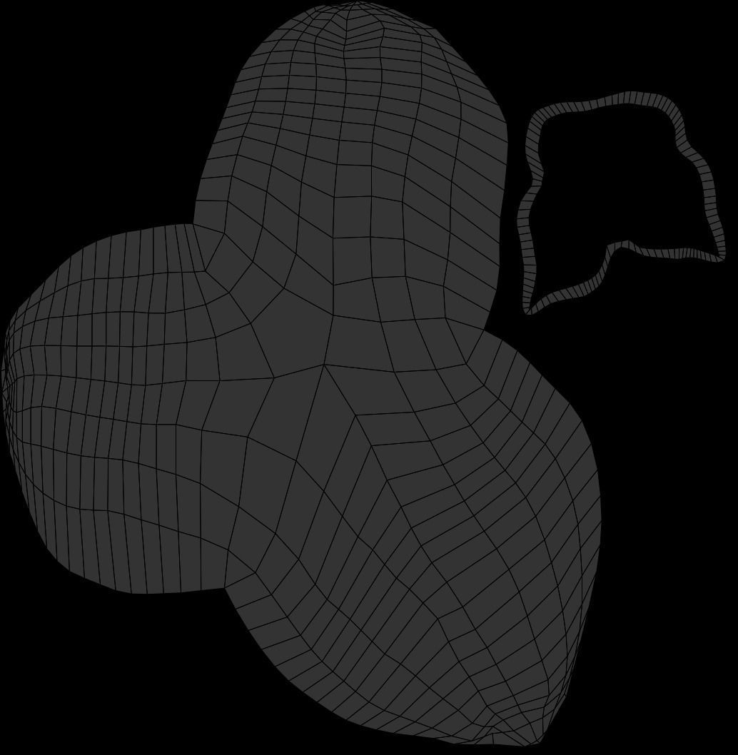 Ackee seed of palm tree Low-poly 3D model_8