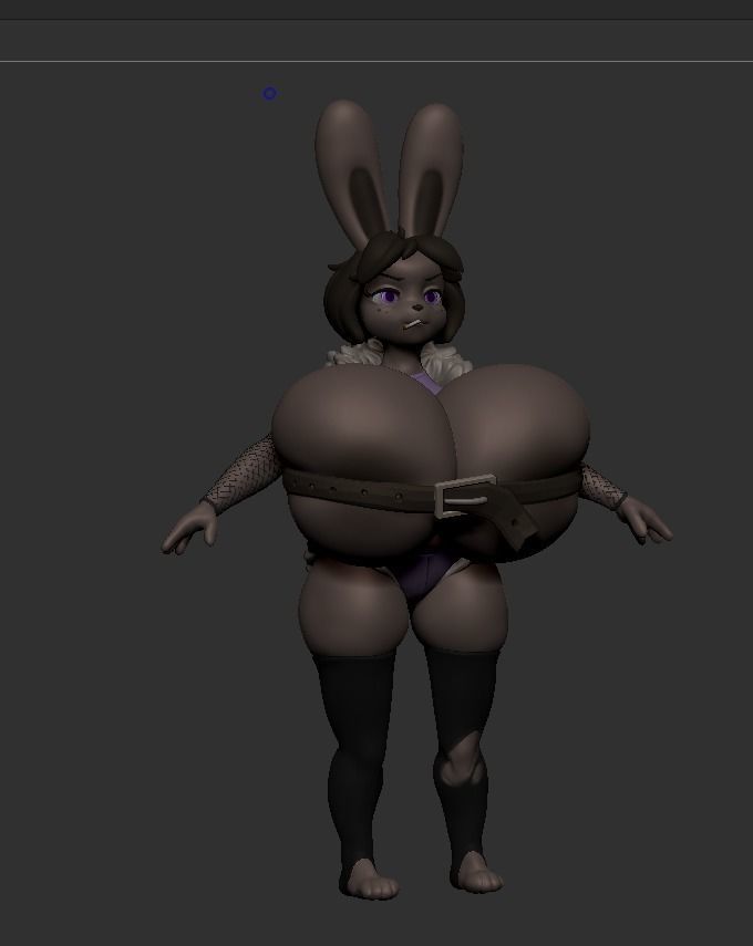 Maddy bunny with breasts Low-poly 3D model_2