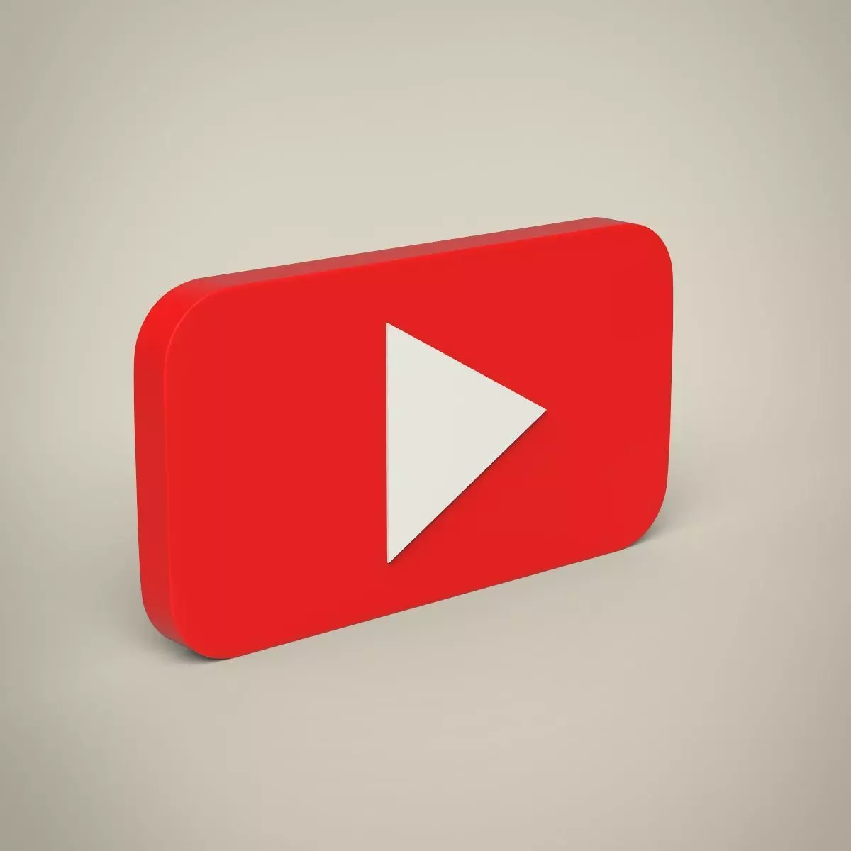 YouTube button Low-poly 3D model_0