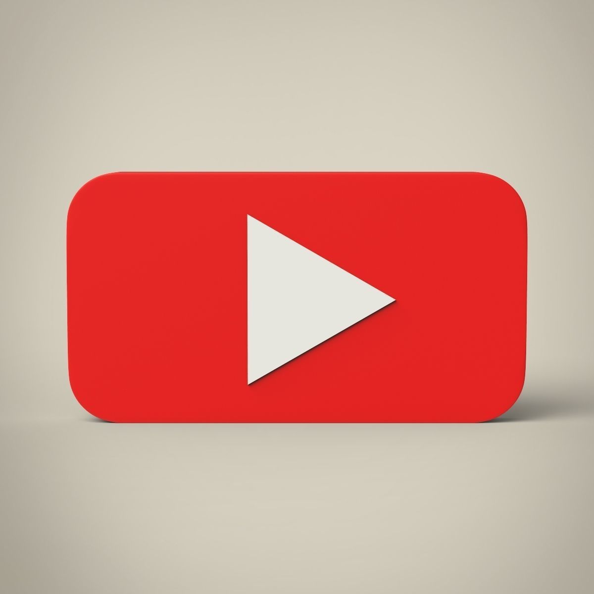 YouTube button Low-poly 3D model_2