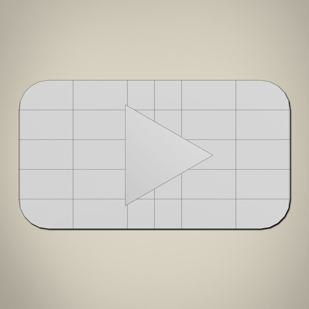 YouTube button Low-poly 3D model_7