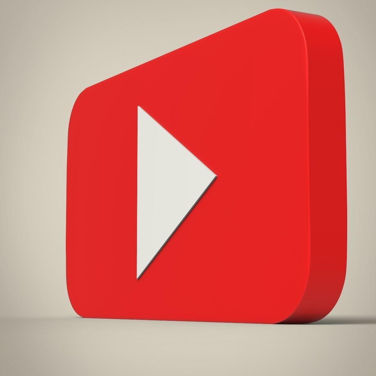 YouTube button Low-poly 3D model_4