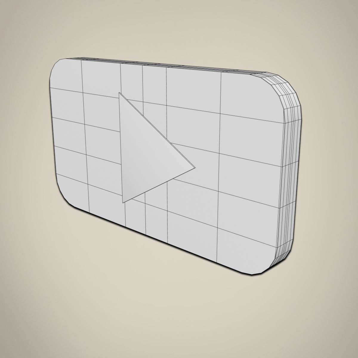 YouTube button Low-poly 3D model_6