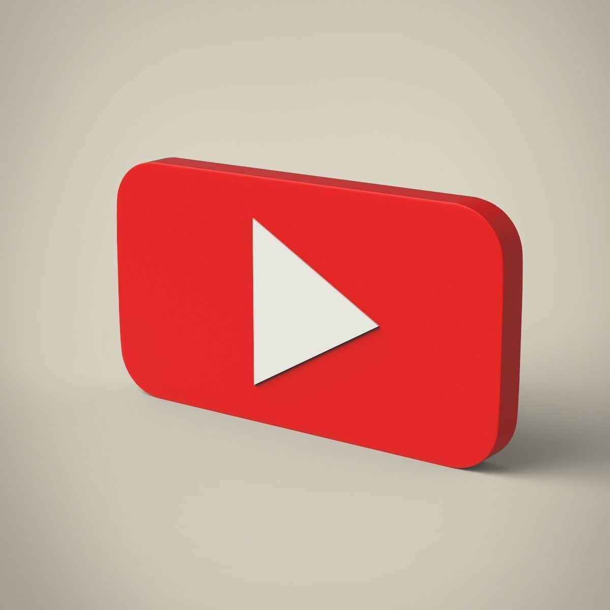 YouTube button Low-poly 3D model_1