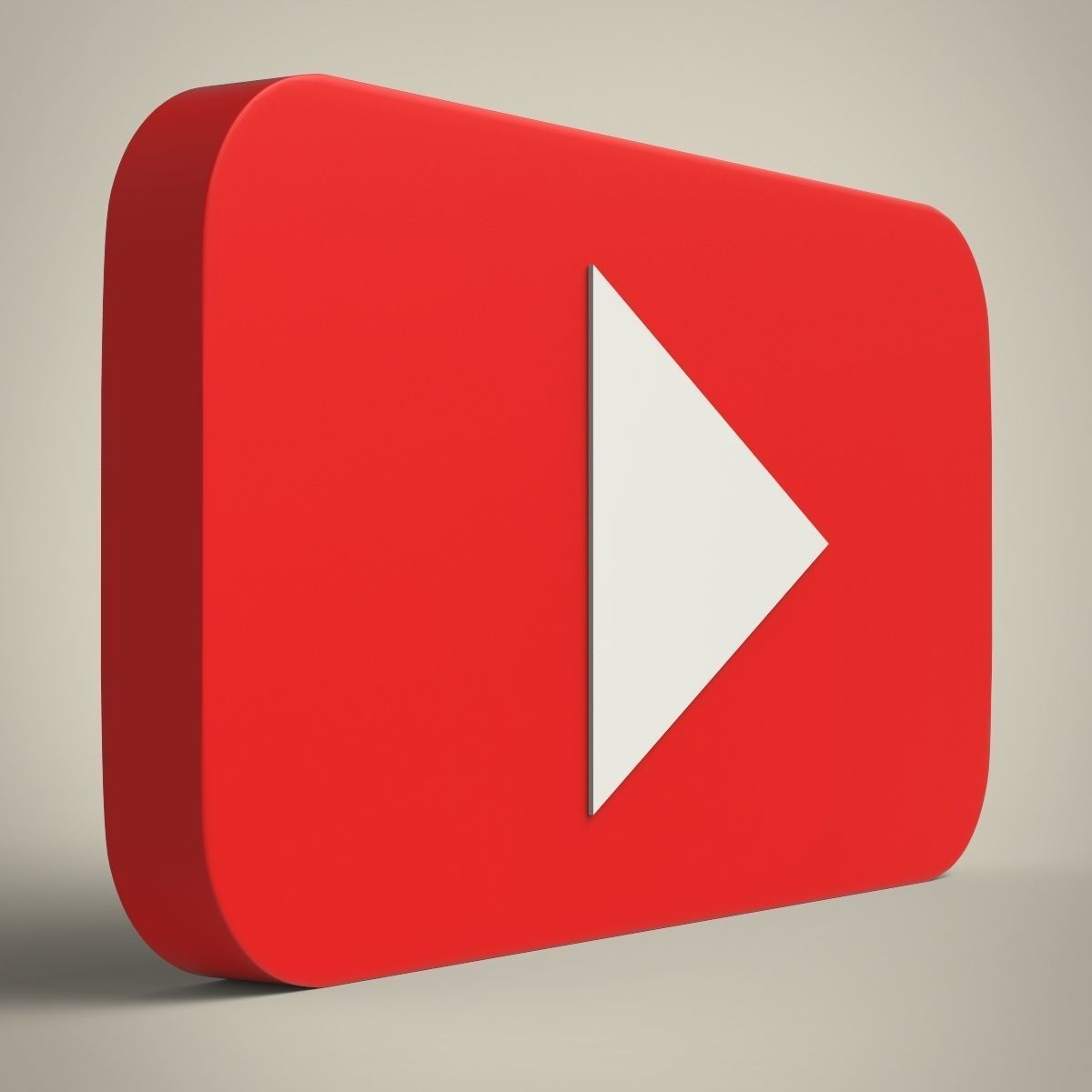 YouTube button Low-poly 3D model_5