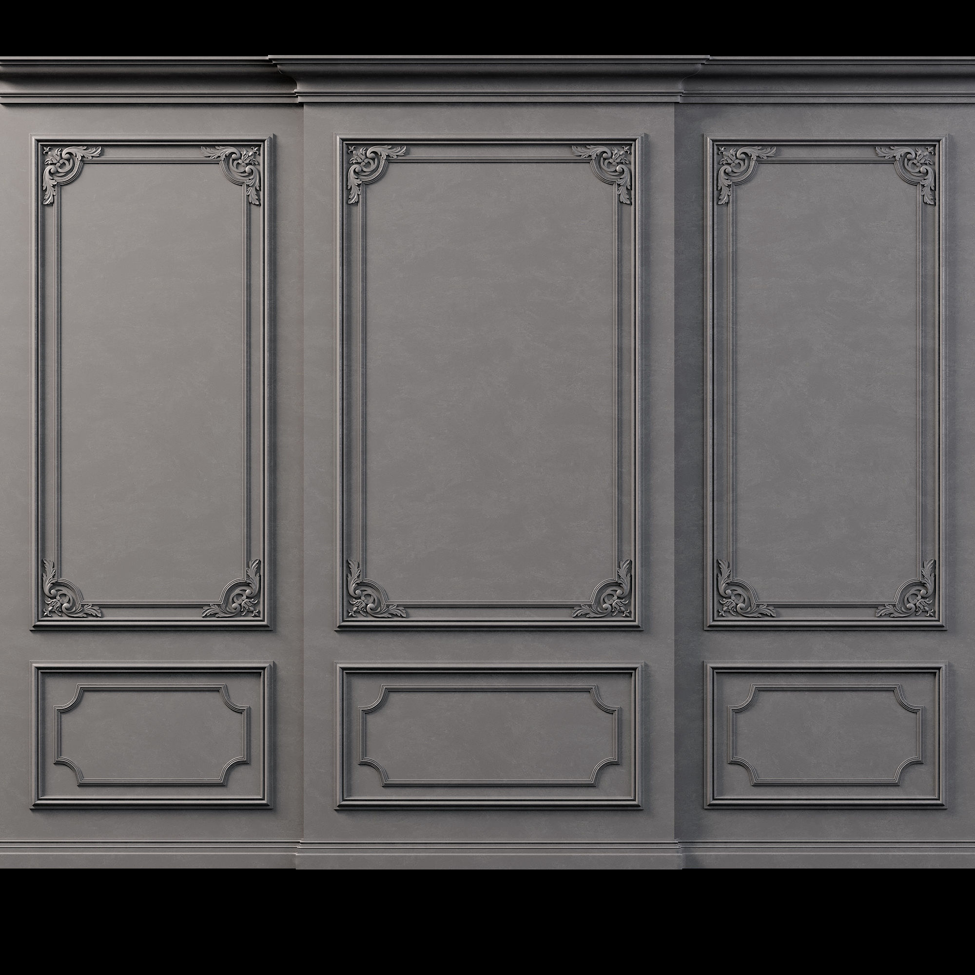 Wall Molding  Low-poly 3D model_2