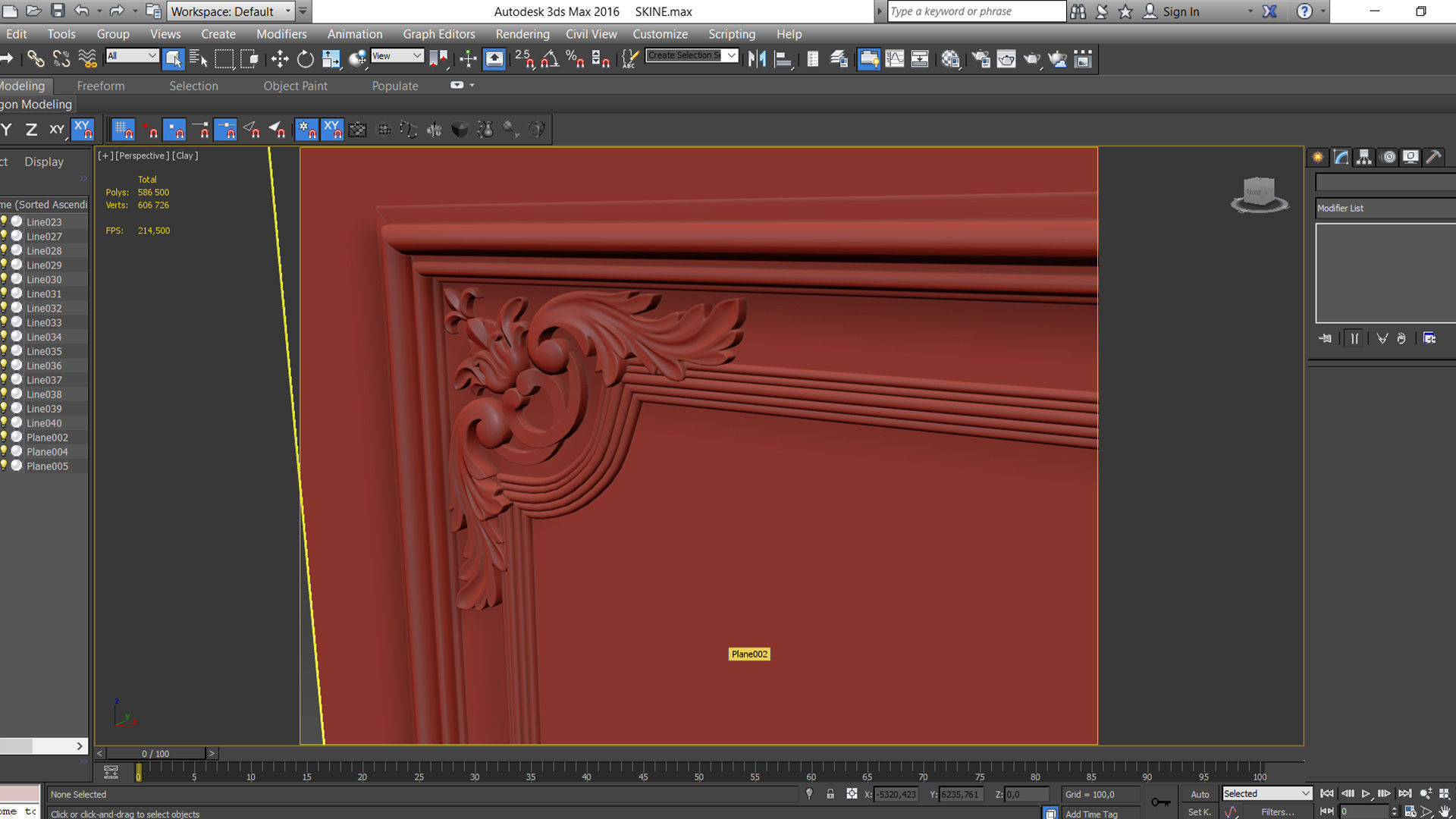 Wall Molding  Low-poly 3D model_12