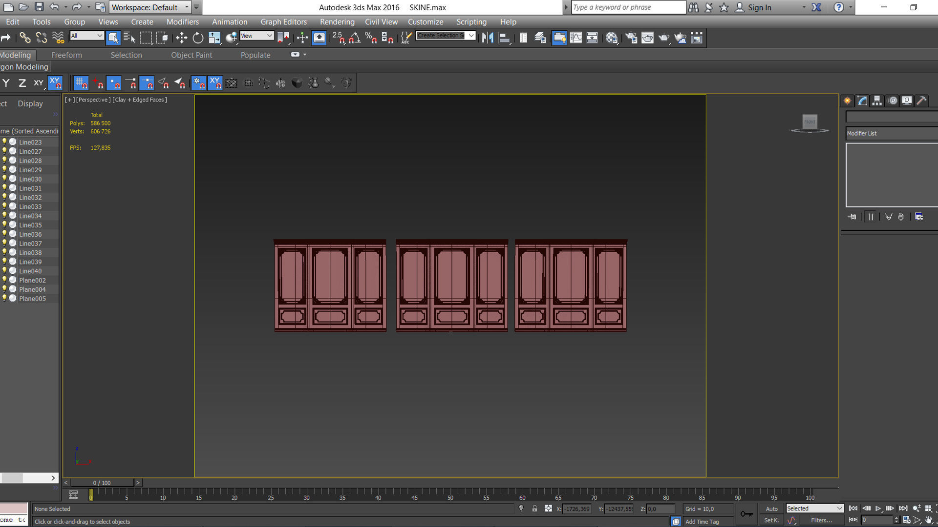 Wall Molding  Low-poly 3D model_13