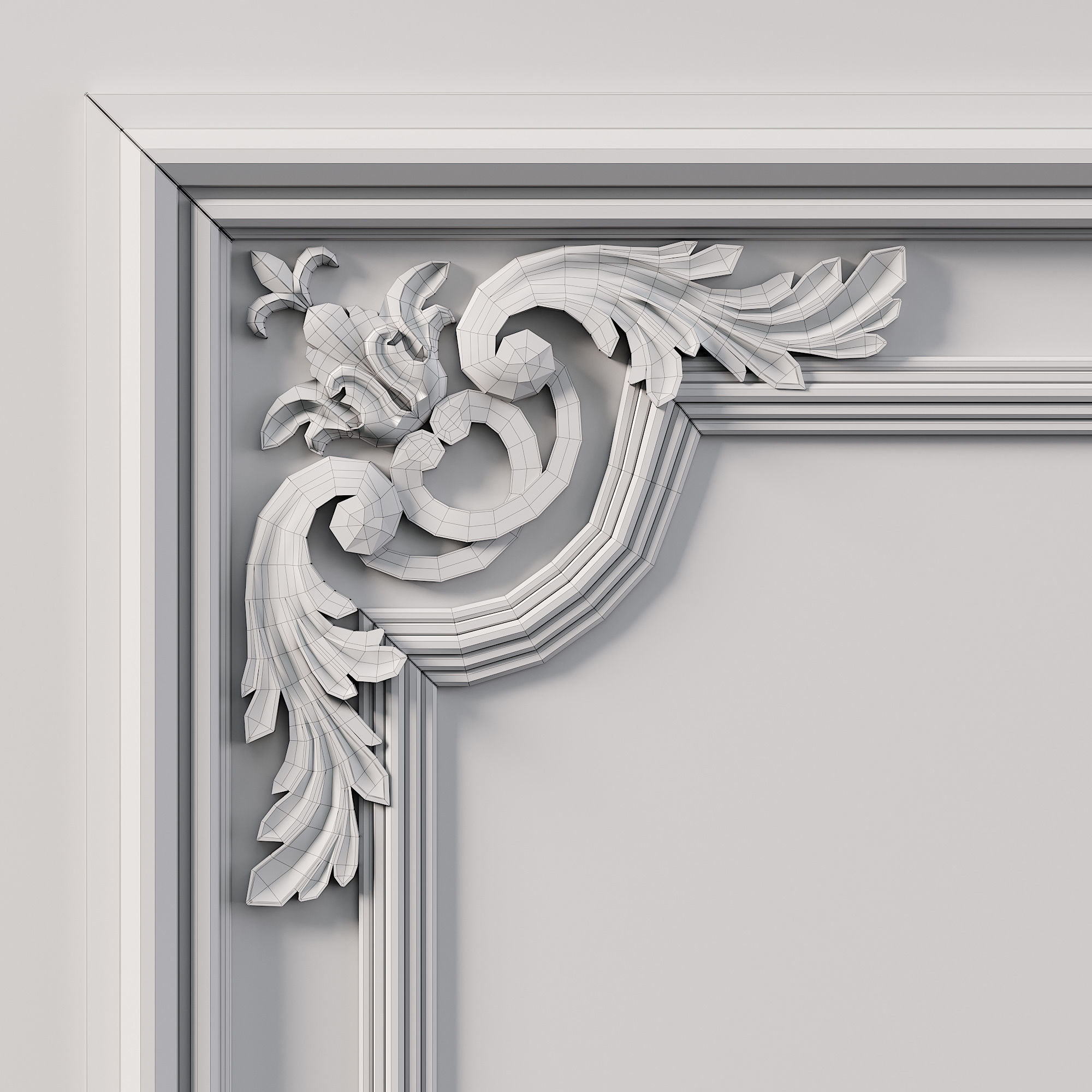 Wall Molding  Low-poly 3D model_7