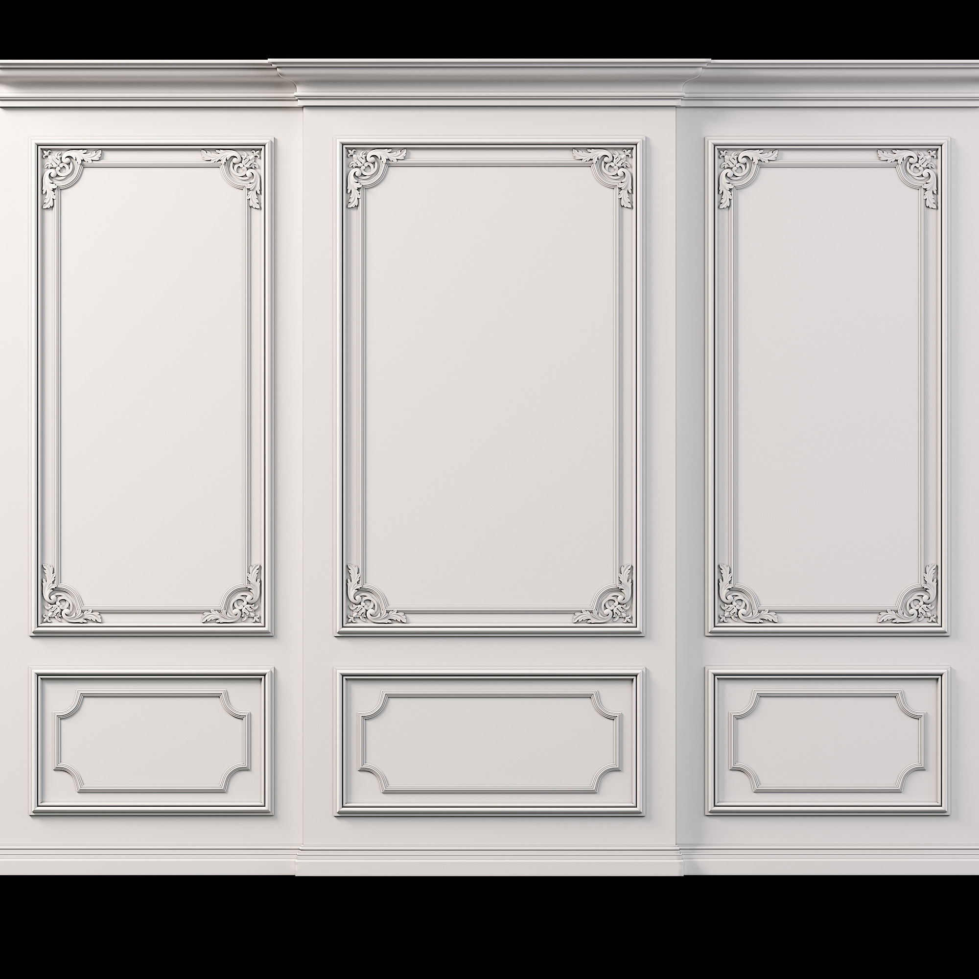 Wall Molding  Low-poly 3D model_1