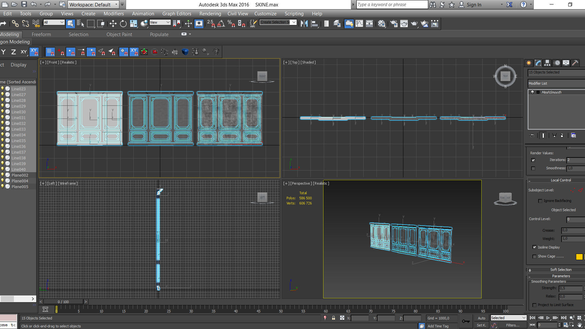 Wall Molding  Low-poly 3D model_9
