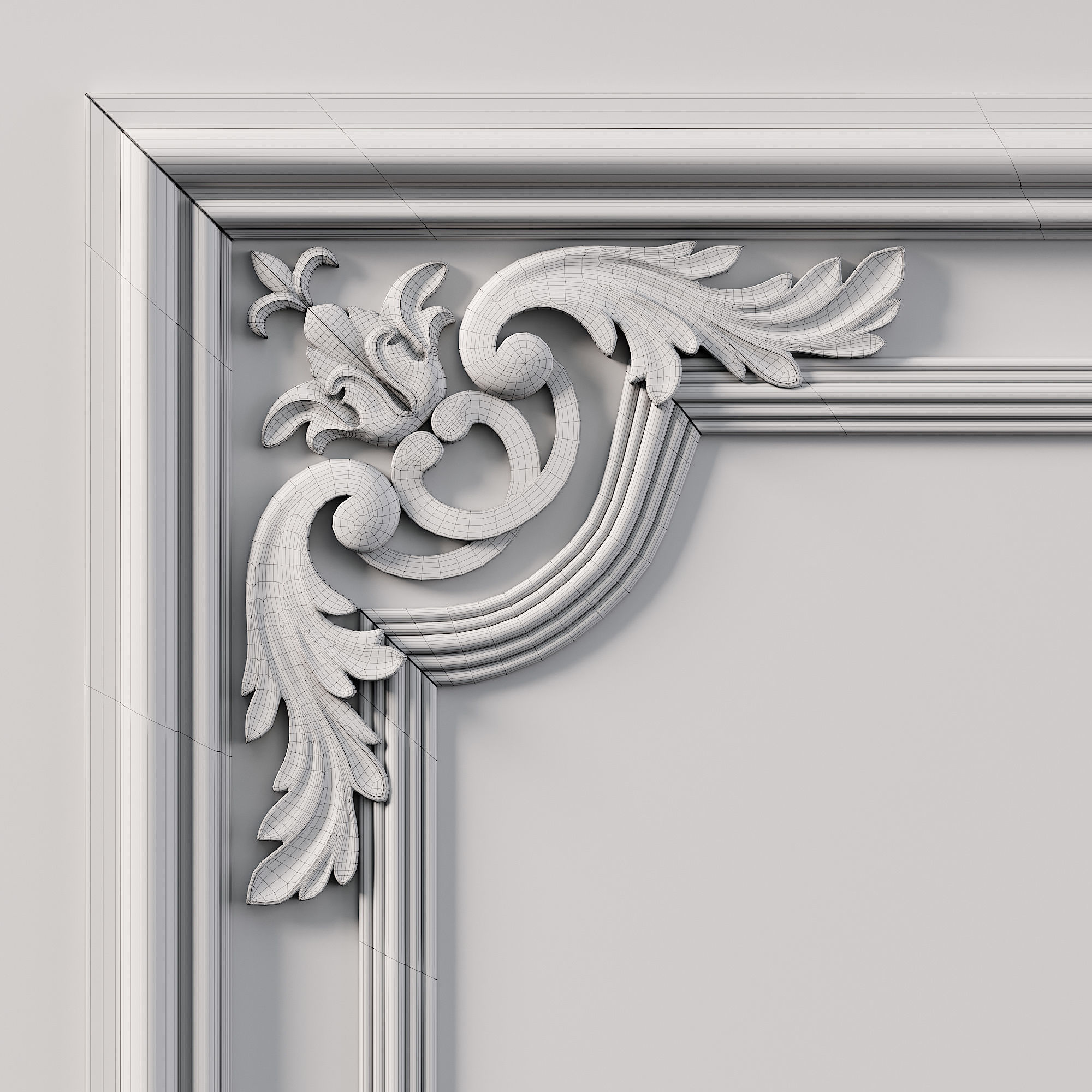 Wall Molding  Low-poly 3D model_8