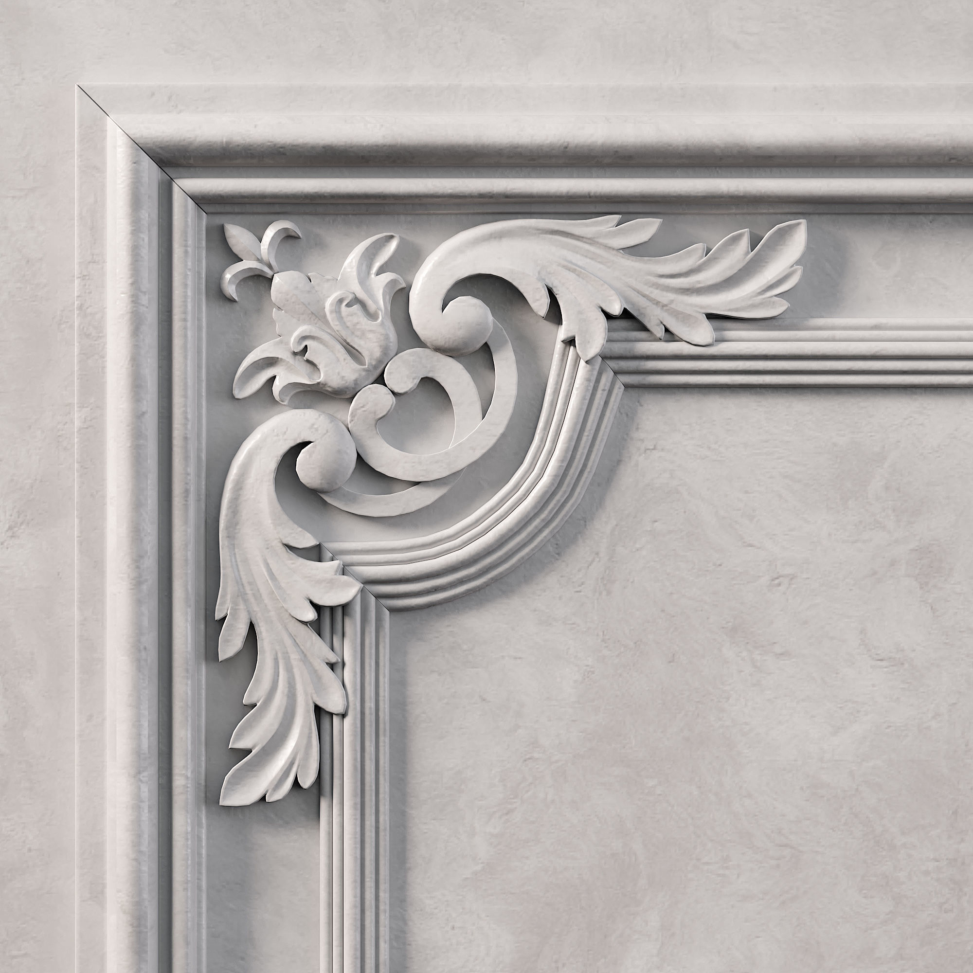 Wall Molding  Low-poly 3D model_5