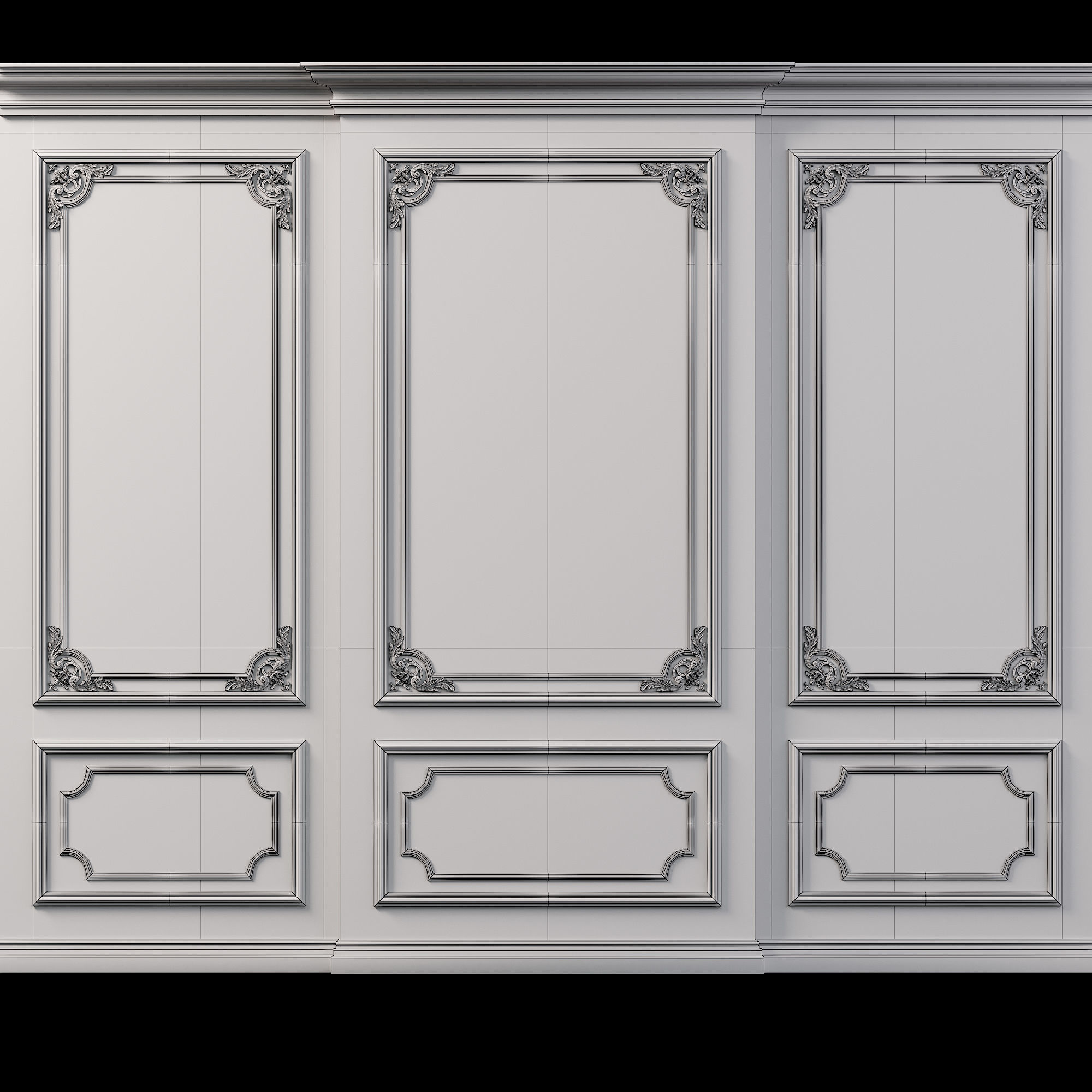 Wall Molding  Low-poly 3D model_6