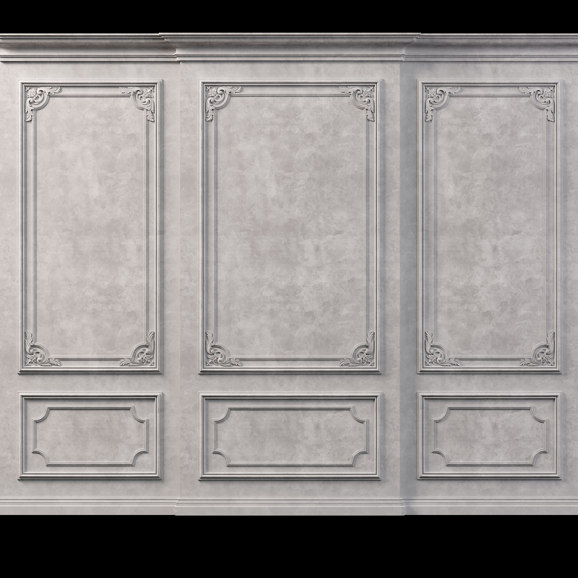 Wall Molding  Low-poly 3D model_3
