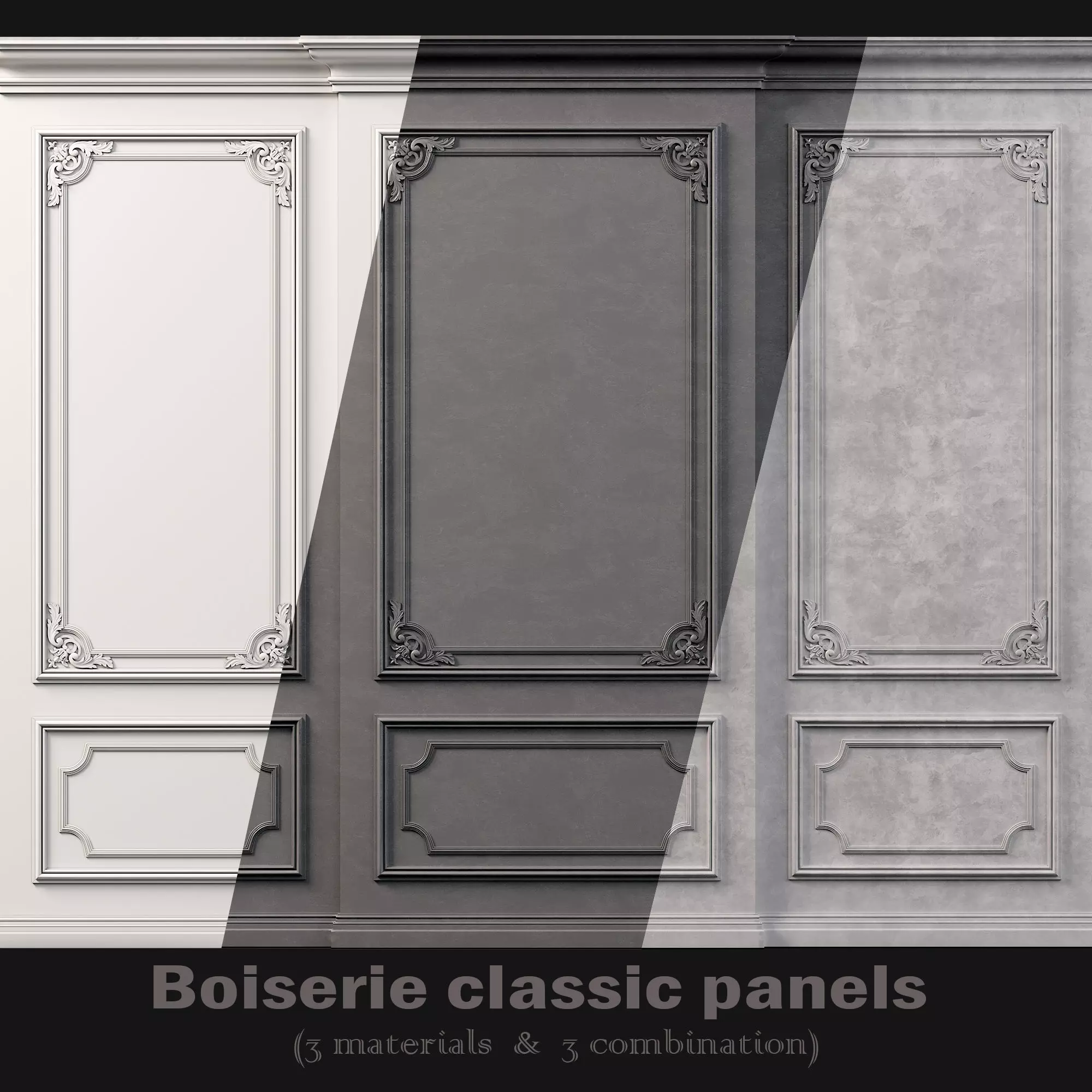 Wall Molding  Low-poly 3D model_0